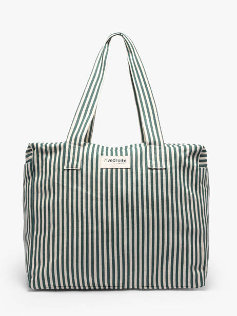 Sac Porté épaule Célestins A4 Striped Coton Recyclé Rivedroite Vert spring striped CELESTRI
