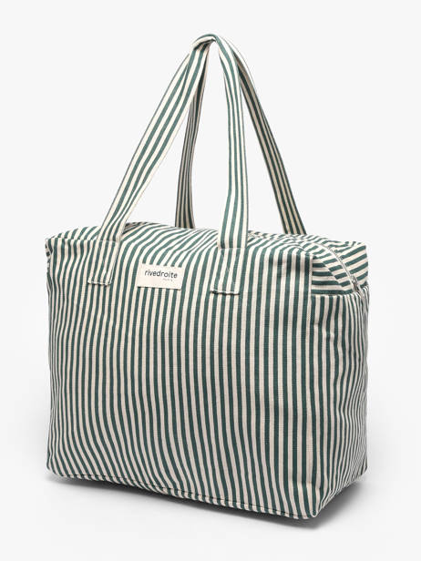 Sac Porté épaule Célestins A4 Striped Coton Recyclé Rivedroite Vert spring striped CELESTRI vue secondaire 1