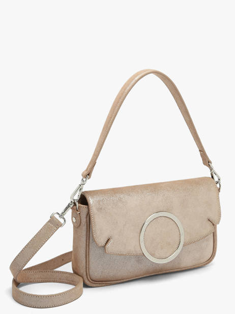 Sac Porté épaule Hiro Glitter Cuir Nathan baume Beige ginkgo 7GT vue secondaire 1