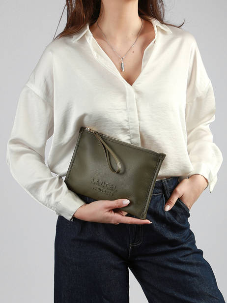 Pochette Zippée Jour Cuir Lancel Vert jour A13174 vue secondaire 1