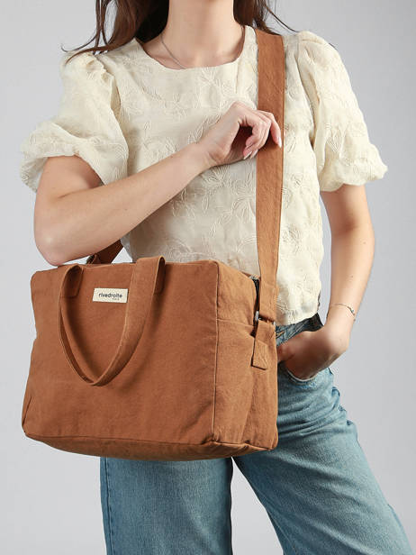 Recycled Cotton Sauval City Bag Rivedroite Brown timeless SAUVATIM other view 1