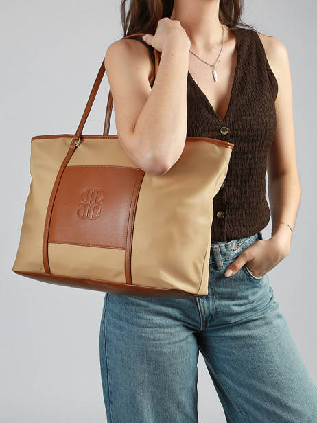  Large Nylon Fran Tote Bag Laurent david Beige ld bags 887 other view 1