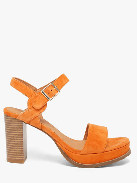 Heeled Sandals Jain In Leather Mam'zelle Orange women CSG1H03