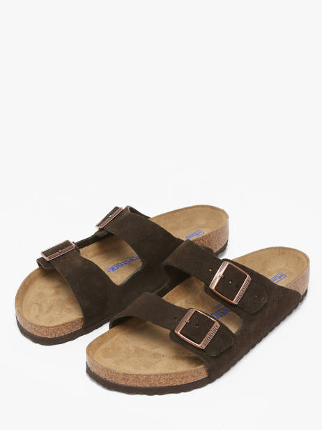 Slippers In Leather Birkenstock Brown men 951311 other view 1