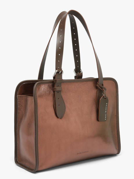Shoulder Bag Vintage Leather Paul marius Brown vintage CABAS other view 1