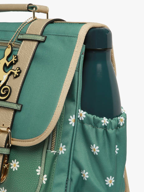 Wheeled Schoolbag 3 Compartments Cameleon Green vintage fantasy PBVGCA41 other view 5