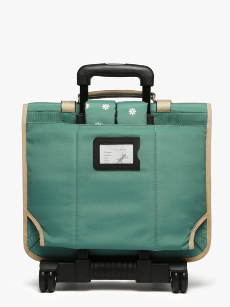 3-compartment Wheeled Satchel Cameleon Green vintage fantasy PBVGCR41 other view 5