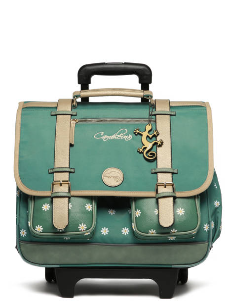 3-compartment Wheeled Satchel Cameleon Green vintage fantasy PBVGCR41 other view 8