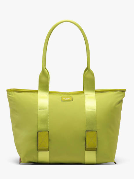 Medium Mistral Rollable Tote Bag Nylon And Leather Lancel Green mistral A13995