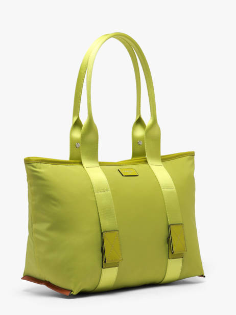 Medium Mistral Rollable Tote Bag Nylon And Leather Lancel Green mistral A13995 other view 2