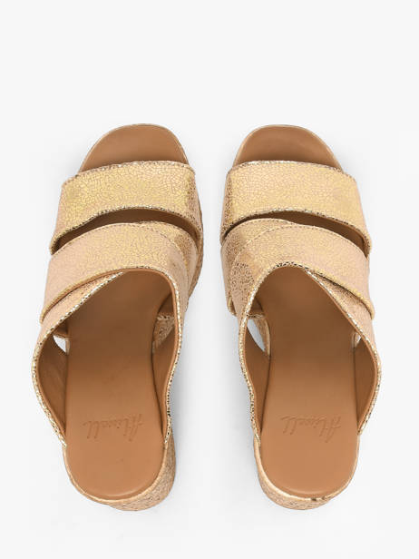Wedge Slippers In Leather Aliwell Gold women A126190 other view 3