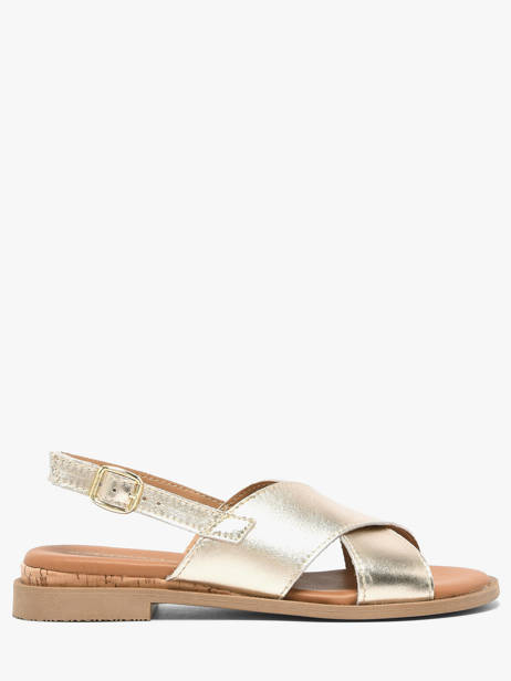 Sandals In Leather Tamaris Gold accessoires 44