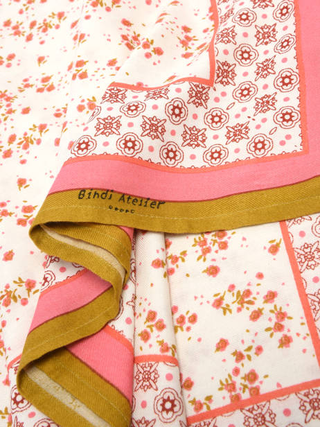 Foulard Bindi atelier Beige floral FL vue secondaire 1
