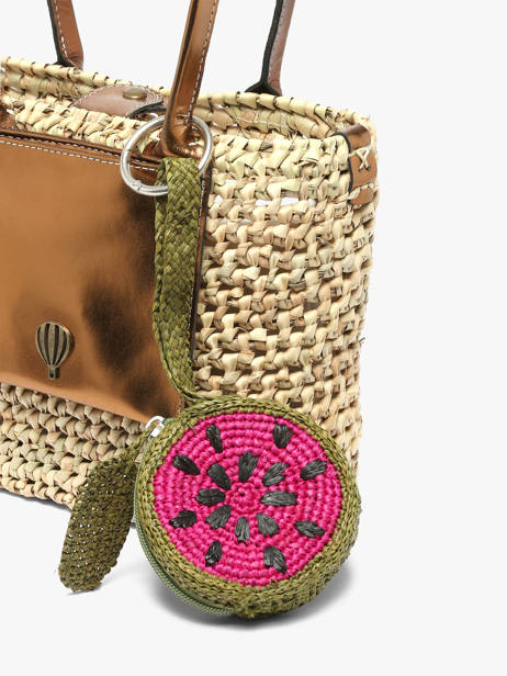 Raffia Bag Charm Summer Fruit Le voyage en panier Pink l'atelier du crochet AM830 other view 2