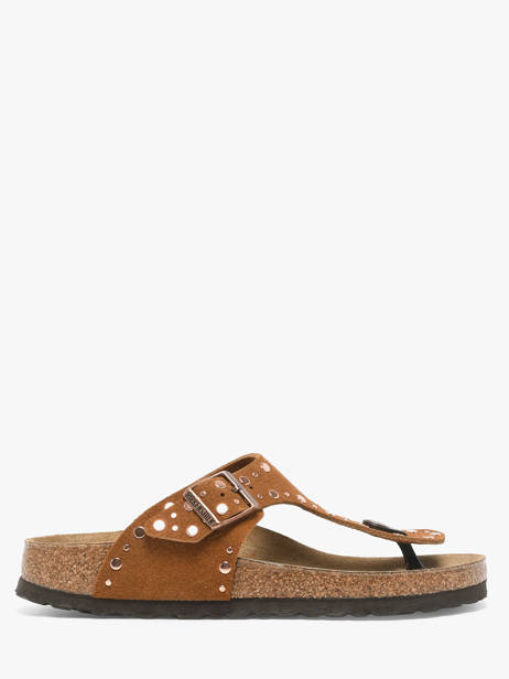 Slippers In Leather Birkenstock Brown women 1031733