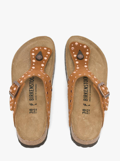 Slippers In Leather Birkenstock Brown women 1031733 other view 3