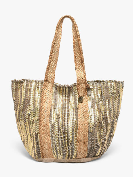 Sac Porté épaule Estival Jute Le voyage en panier Or estival PM937