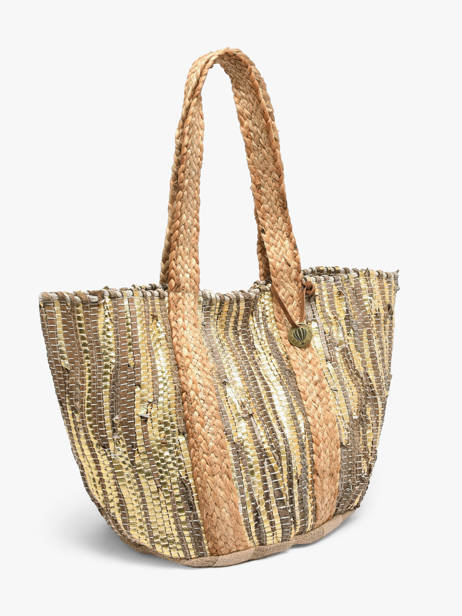 Sac Porté épaule Estival Jute Le voyage en panier Or estival PM937 vue secondaire 2