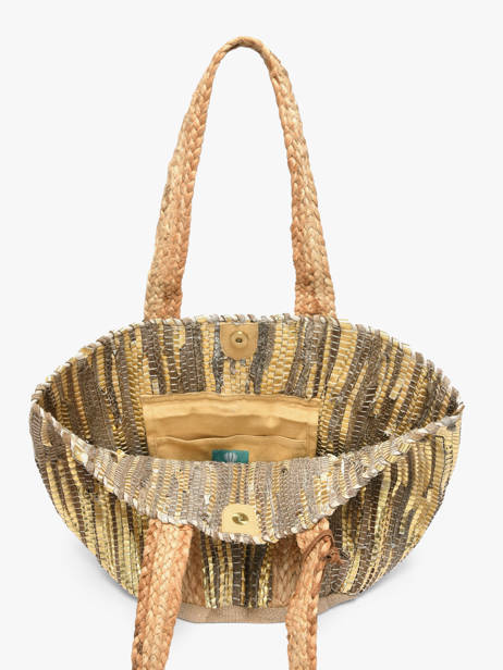 Sac Porté épaule Estival Jute Le voyage en panier Or estival PM937 vue secondaire 3