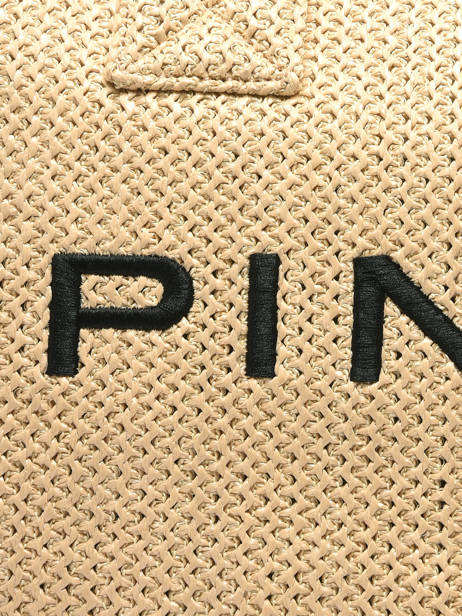 Satchel Logo Shopper Raphia Pinko Beige logo shopper 6673A39Y other view 2