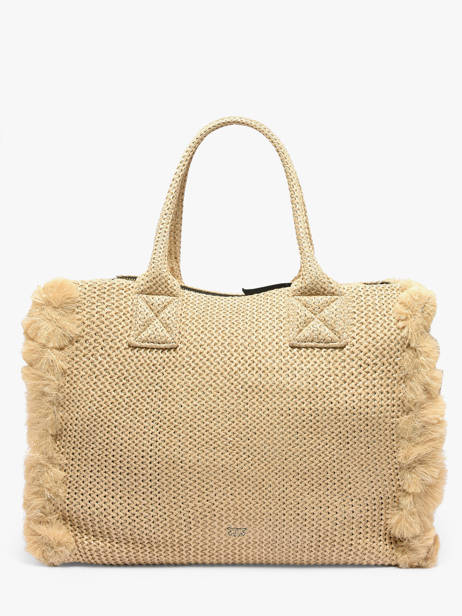 Satchel Logo Shopper Raphia Pinko Beige logo shopper 6673A39Y other view 4