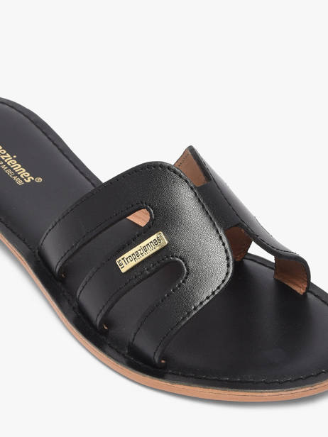 Slippers Damia In Leather Les tropeziennes Black women DAMIA other view 2