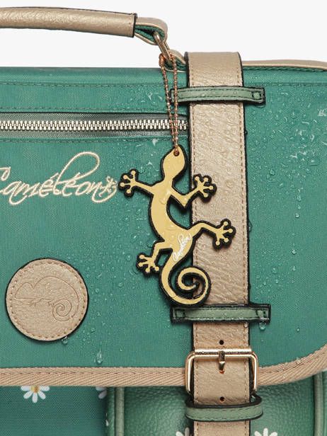 Schoolbag On Wheels For Kids 2 Compartments Cameleon Green vintage fantasy PBVGCR38 other view 7