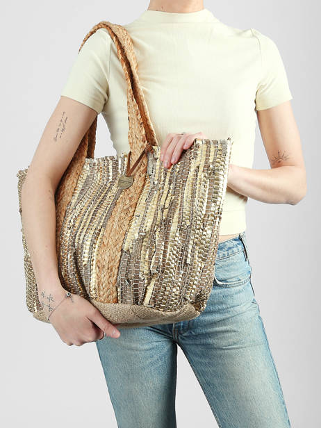 Sac Porté épaule Estival Jute Le voyage en panier Or estival PM937 vue secondaire 1