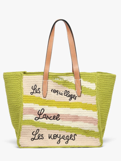 Tote Bag Lancel Plage Crocheted Lancel Green summer capsule A14005 other view 1