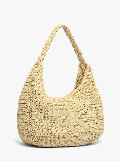 Sac Porté épaule Bold Monogram Paille Calvin klein jeans Beige bold monogram 4F3448G vue secondaire 2