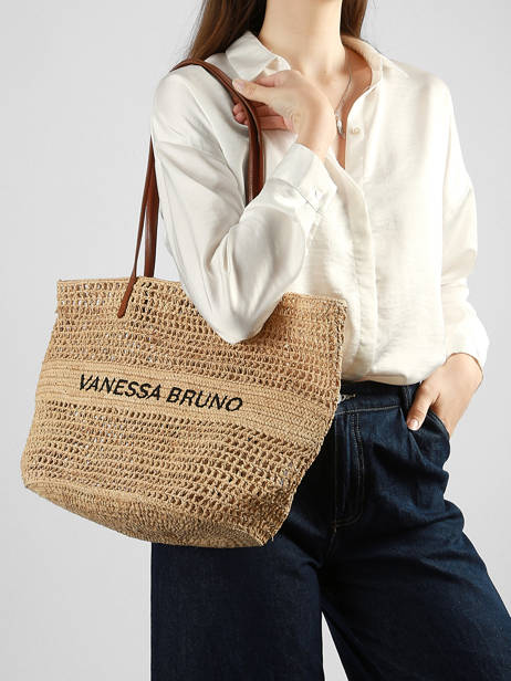 Cabas Cabas Raphia Vanessa bruno Beige cabas raphia 60V40468 vue secondaire 1