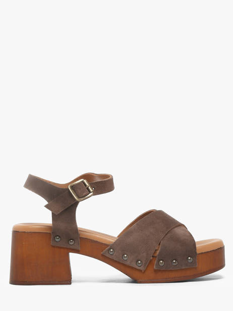 Sandales à Talon En Cuir Semerdjian Marron accessoires MICOL