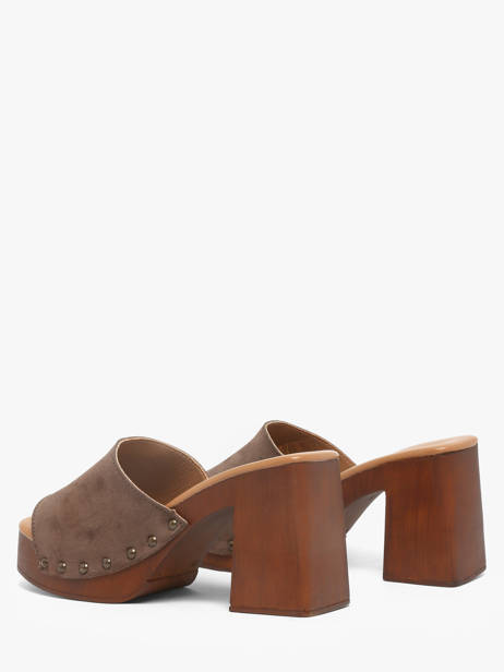 Mules à Talon En Cuir Semerdjian Marron accessoires LAILA vue secondaire 2