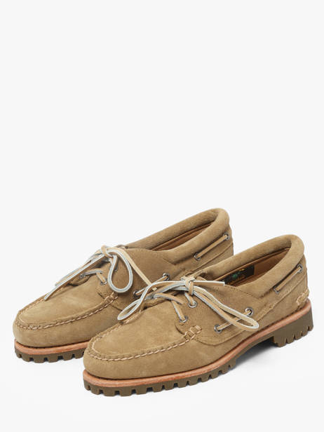 Chaussures Bateau En Cuir Timberland Beige accessoires 2GNVEW11 vue secondaire 1