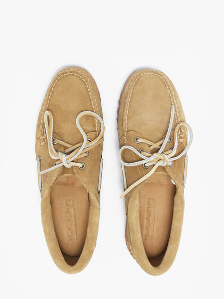 Chaussures Bateau En Cuir Timberland Beige accessoires 2GNVEW11 vue secondaire 3