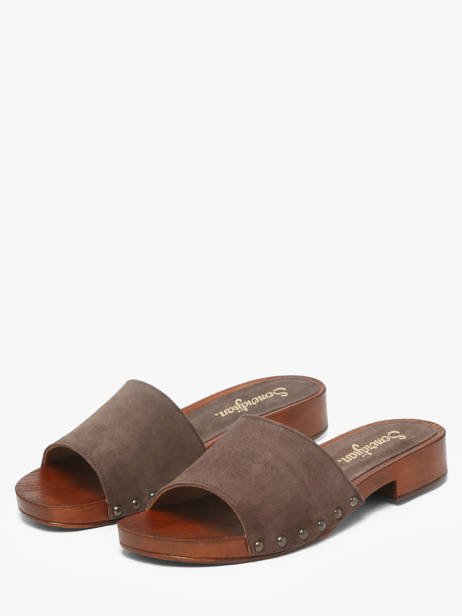 Mules En Cuir Semerdjian Marron accessoires IOLE vue secondaire 1