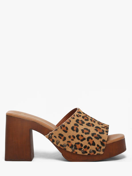 Heeled Slippers In Leather Semerdjian Beige women LAILA