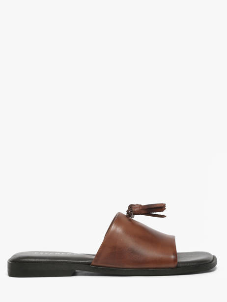 Mules En Cuir Pavement Marron accessoires 25216