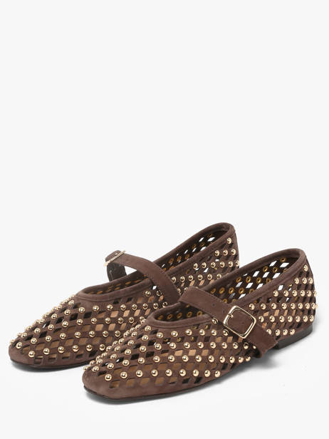 Ballerines Avec Brides En Cuir Inuovo Marron accessoires NK003KDR vue secondaire 1