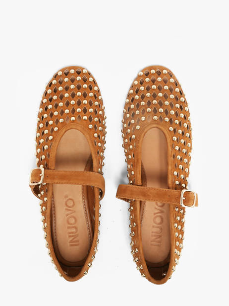 Ballerines Avec Brides En Cuir Inuovo Marron accessoires NK003KCC vue secondaire 3