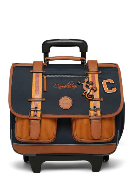 Wheeled Schoolbag 2 Compartments Cameleon Blue vintage urban CR38 other view 8