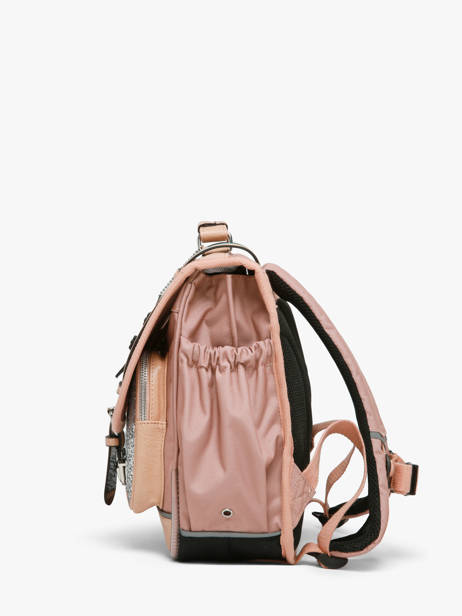 Satchel For Kids 2 Compartments Cameleon Pink vintage fantasy CA35 other view 3