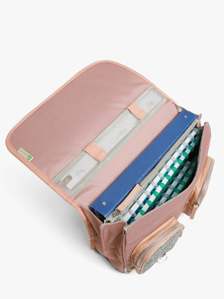 Satchel For Kids 2 Compartments Cameleon Pink vintage fantasy CA35 other view 4