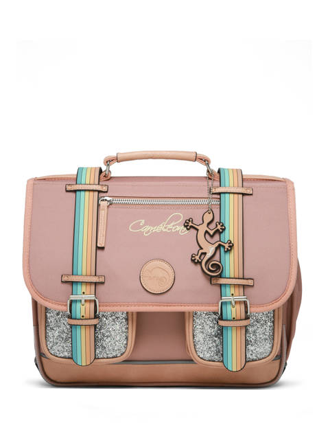 Satchel For Kids 2 Compartments Cameleon Pink vintage fantasy CA35 other view 7