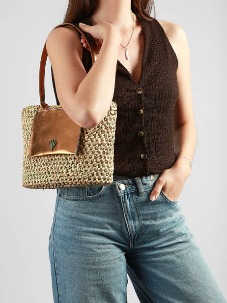 Sac Porté épaule Estival Le voyage en panier Beige estival PM946 vue secondaire 1
