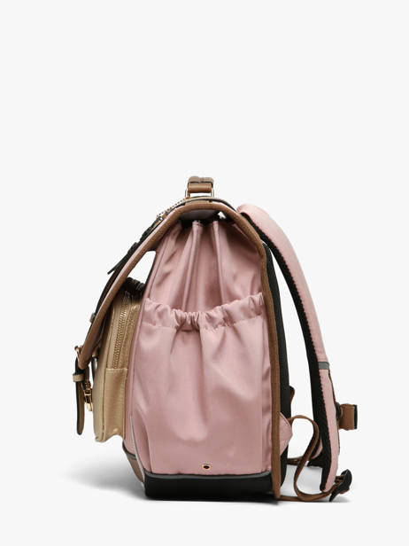 Satchel For Kids 3 Compartments Cameleon Pink vintage fantasy CA41 other view 3