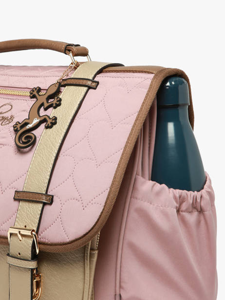 Satchel For Kids 3 Compartments Cameleon Pink vintage fantasy CA41 other view 6