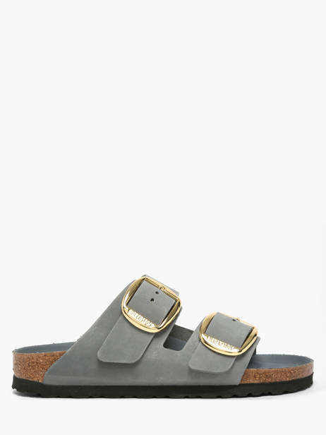 Slippers In Leather Birkenstock Gray accessoires 1032071