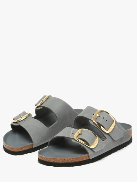 Slippers In Leather Birkenstock Gray accessoires 1032071 other view 2