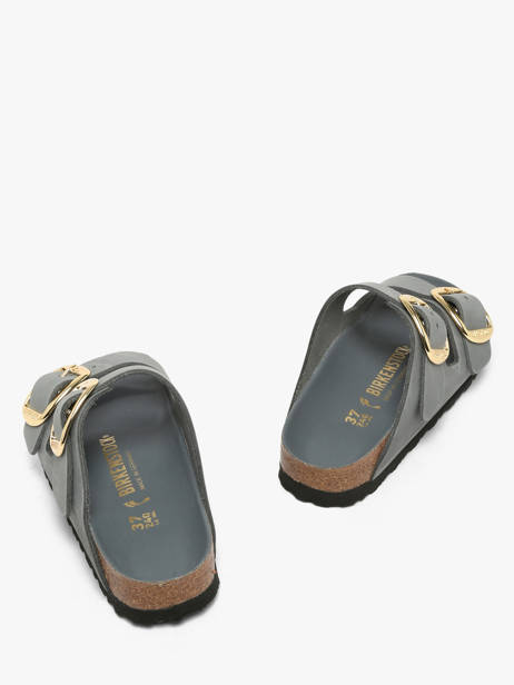 Slippers In Leather Birkenstock Gray accessoires 1032071 other view 3